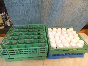 Coffee Cups, Plastic Drink Glasses and Dishwasher Racks