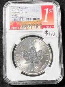 2016 CANADIAN MAPLE LEAF NGC MS70