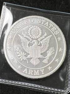 1 TROY OZ .999 FINE SILVER ARMY ROUND