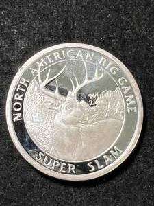 1 TROY OZ .999 FINE SILVER HUNTING CLUB ROUND