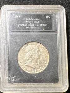 1963 US FRANKLIN HALF DOLLAR SLABBED VG