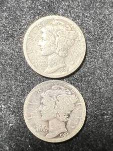 1926-D 1928-D US MERCURY DIMES