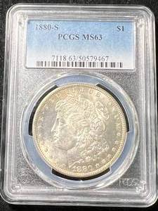 1880-S US MORGAN SILVER DOLLAR PCGS MS63