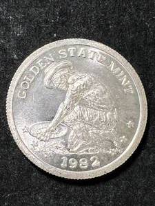 1 TROY OZ .999 FINE SILVER 1982 GSM ROUND