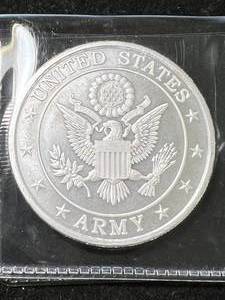 1 TROY OZ .999 FINE SILVER ARMY ROUND