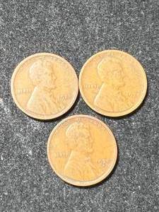 3 US WHEAT CENTS 1920P-D-S