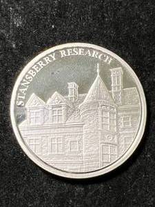 1 TROY OZ .999 FINE SILVER STANSBERRY RESEARCH ROUND
