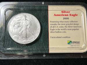 2000 AMERICAN SILVER EAGLE IN INFORMATION CASE
