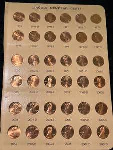 PAGE OF US LINCOLN CENTS 1996-2007S