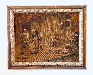 lot 62 image: Vintage Victorian Framed Tapestry