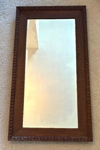 lot 45A image: Vintage Wooden Framed Wall Mirror