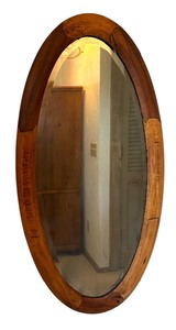 lot 101A image: Vintage Oval Wooden Wall Mirror