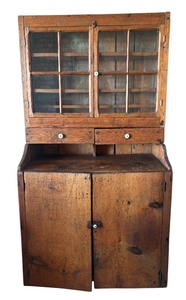 lot 32A image: Antique Primitive Wooden Kitchen Cabinet