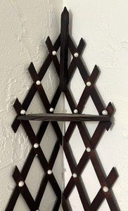 Antique Victorian Lattice Corner Shelf