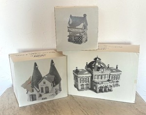 lot 111A image: Department 56 Dickens Village Series Bishops Oast House, T. Wells Fruit & Spice Shop and Victoria Station