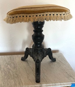 lot 88 image: Antique Metal Base Piano Stool