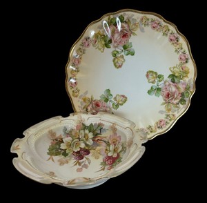 lot 133 image: Vintage Rudolstadt Prussia Platter and JS of Germany Bowl
