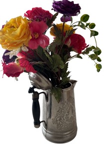 lot 228 image: Vintage Pitcher with Faux Flowers