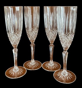lot 222 image: Set of Four Crystal Champaign Flutes