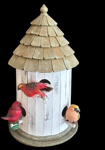 lot 214 image: Adorable Wooden Bird House Wall Hanging