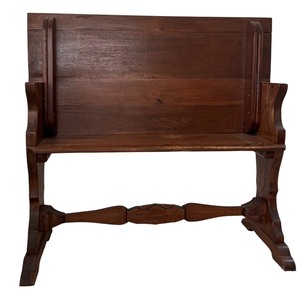 lot 177 image: Antique Decorative Wooden Bench