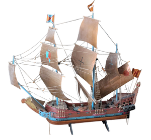 lot 151 image: Vintage Wood Model Ship