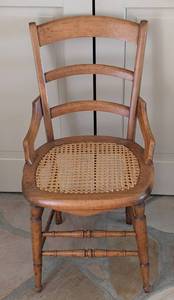 lot 154 image: Vintage Ladder Back Cane Side Chair