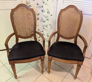 lot 162 image: Pair of Vintage Cane Back Armchairs