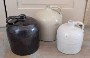 lot 201 image: Three Vintage Stoneware Jugs