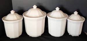 lot 210 image: White Ceramic Canister Set