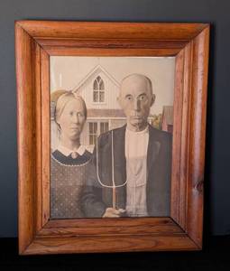 lot 116 image: Small Framed American Gothic Print