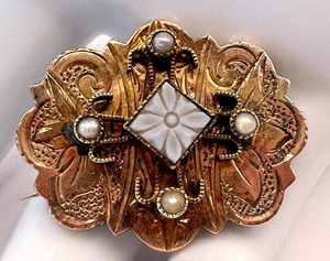 Antique Victorian 14k Gold Brooch / Antique Victorian 14k Gold Sash Pin