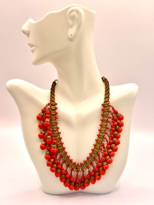 lot 20R image: Vintage 1930s Brass and Beaded Necklace