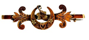 lot 49R image: Antique English Victorian 9k Gold Pin  Brooch