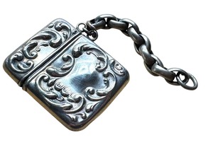 lot 47R image: Antique Sterling Silver Victorian Chatelaine Stamp Holder