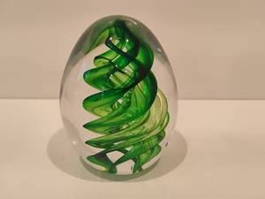 lot 51 image: Vintage Gorgeous Designs Glass Swirl Paperweight
