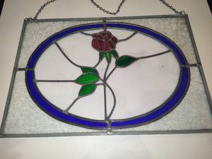 lot 80 image: Beautiful Floral Stained Glass