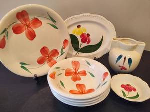 lot 14 image: Lot of Floral Dinnerware, Purinton Vase  More