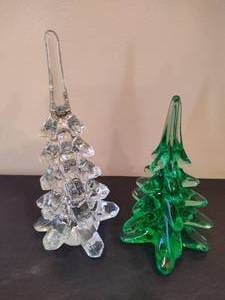 lot 110 image: Glass Christmas Trees