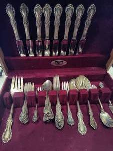 lot 1 image: International Wild Rose Patterned STERLING SILVER Flatware 43pcs  2 Addtl