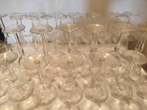 lot 82 image: Assorted Fancy Etched Glassware (31pcs)