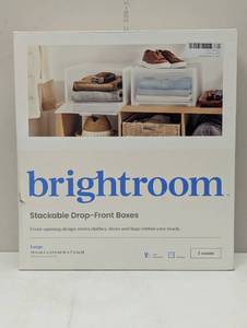 lot 100 image: Stackable Large Bin Front Opening Clear - Brightroom Transparent Utility Storage