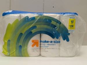 lot 44 image: Make-A-Size Paper Towels - 12 Double Rolls - up & up
