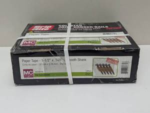 lot 51 image: Grip Rite 1-12 x .148, 33 Degree Paper Tape, Round Head Joist Hanger Nails, Hot Galvanized, Smooth Shank, (3,000Carton)