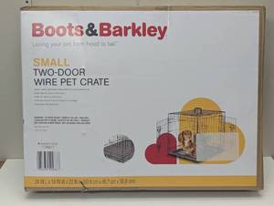 lot 6 image: Wire Collapsible Dog Crate - Black - Boots & Barkley - Small