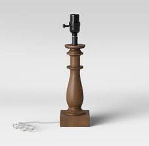 lot 36 image: Lamp Base - Threshold BRAND 14in Tall Aged Brown Finish Includes LED Bulb