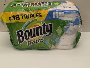 lot 43 image: Bounty Triple Paper Towels - Print - 6 Rolls
