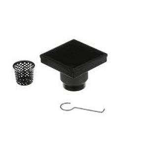 lot 36 image: Lot of Oatey Designline 4 in. x 4 in. Stainless Steel Square Shower Drain with Square Pattern Drain Cover in Matte Black   Customer Returns See Pictures