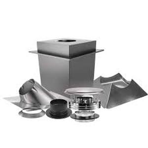 lot 18 image: DuraVent 6 in. x 17 in. Triple-Wall Chimney Pipe Up Through the Ceiling Basic Install Kit  Customer Returns See Pictures