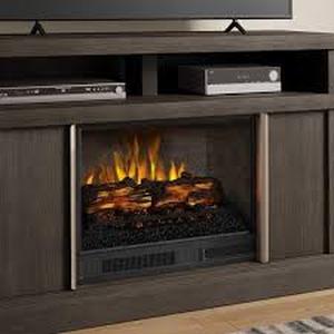 lot 20 image: Scott Living by Drew & Jonathan 47.32 X 15.5 X 31.25 in. Meyerson Media Fireplace Console Infrared Electric Fireplace Cappuccino with Ash Finish Customer Returns See Pictures